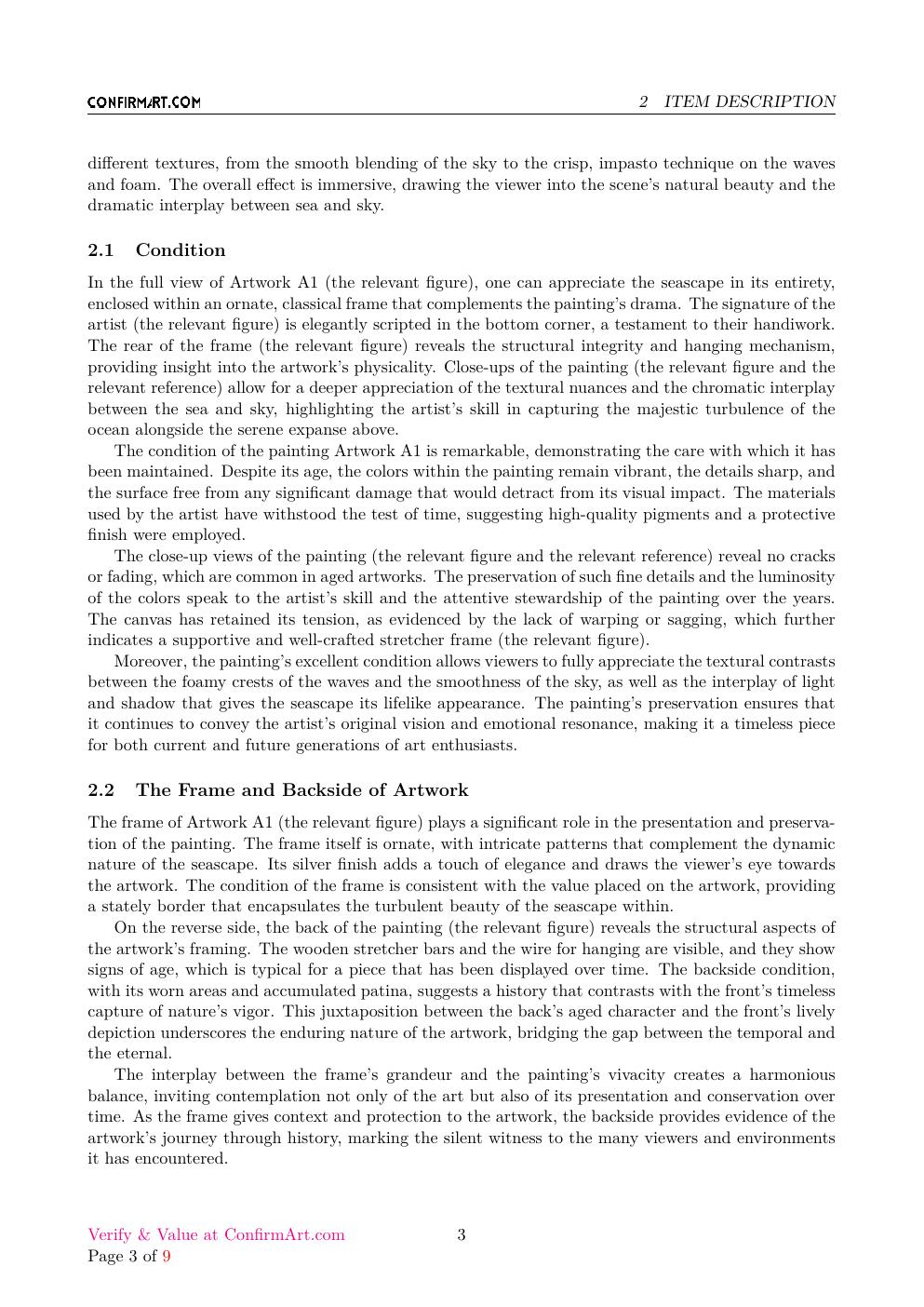 June Nelson signature study report sample page 3