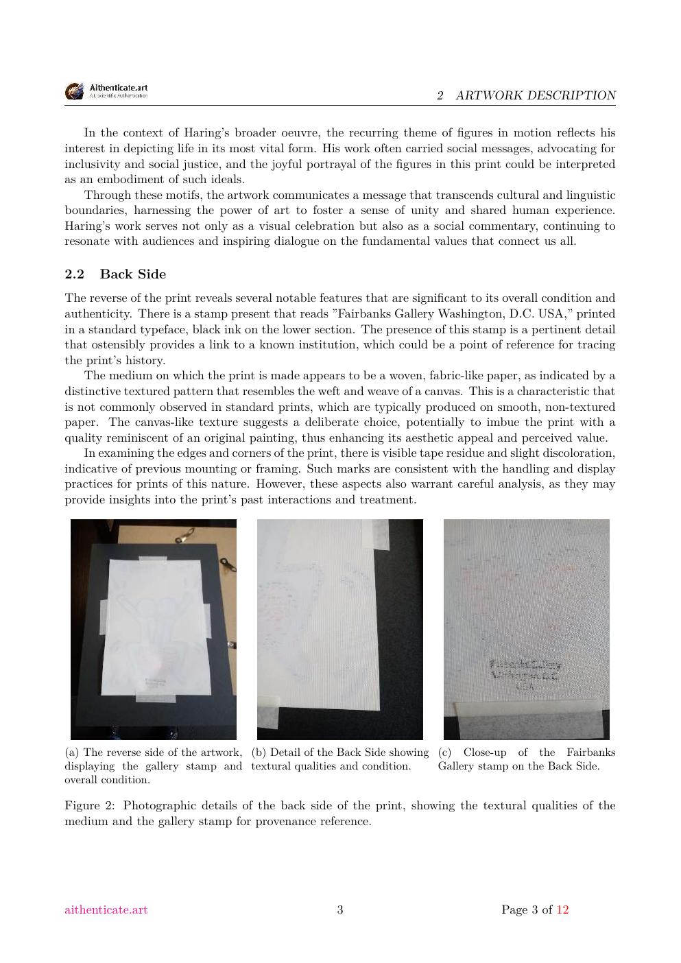 Keith Haring signature study report sample page 3
