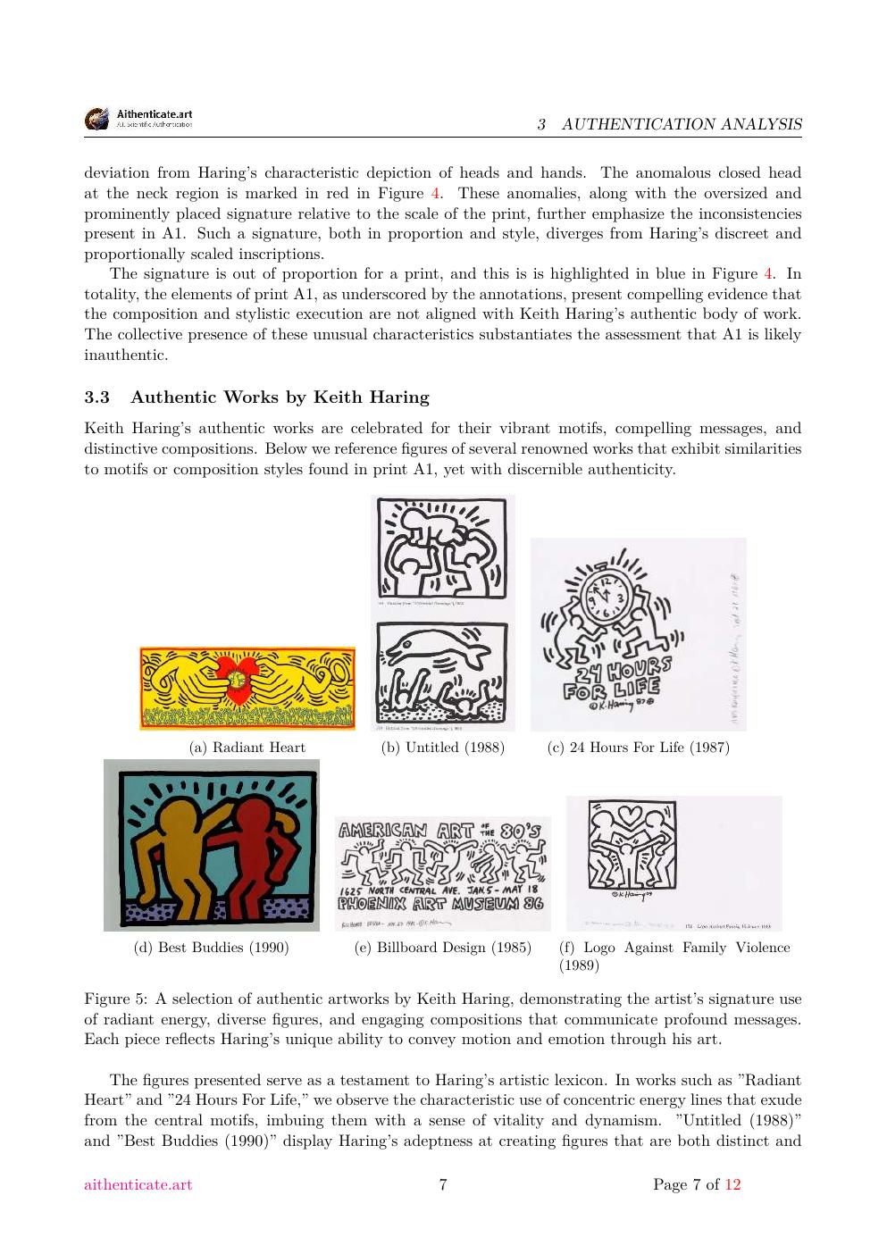Keith Haring signature study report sample page 7