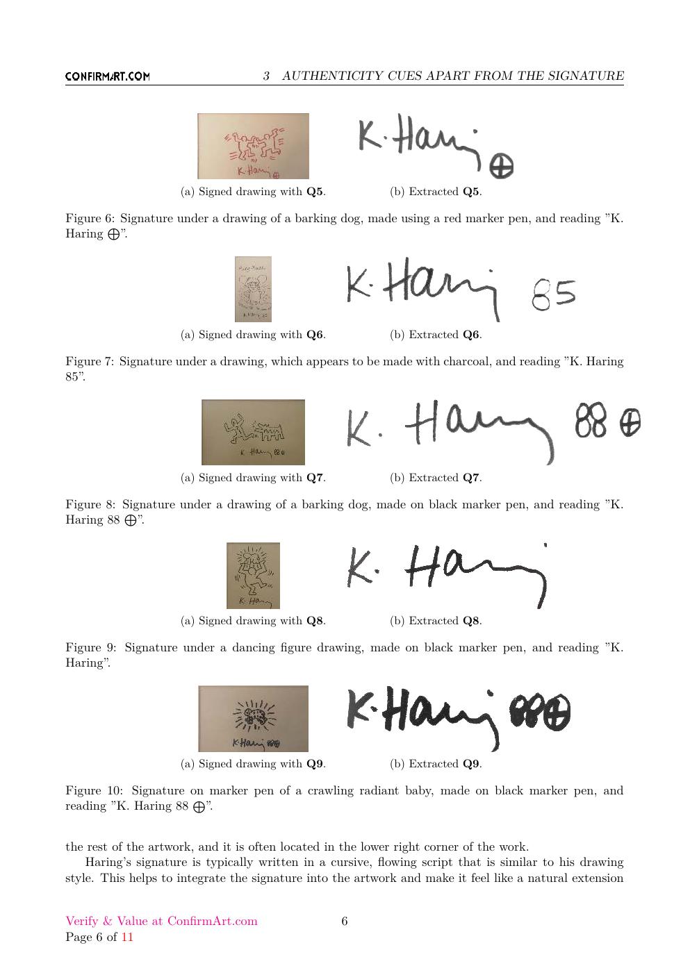 Keith Haring signed artwork report sample page 6