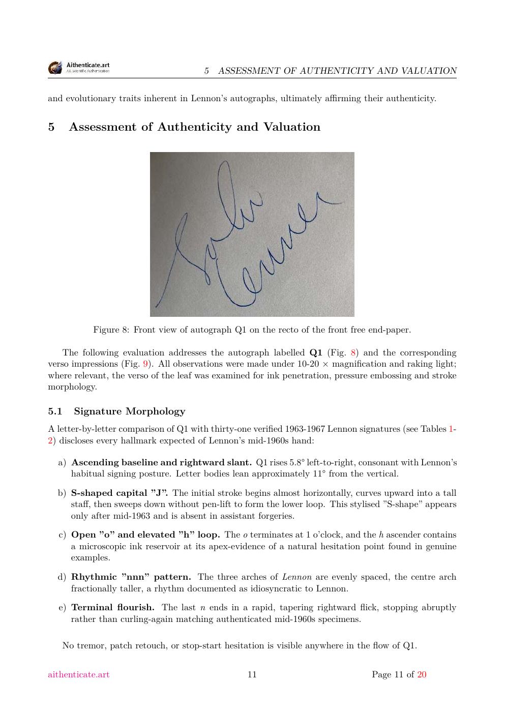 John Lennon signature study report sample page 11