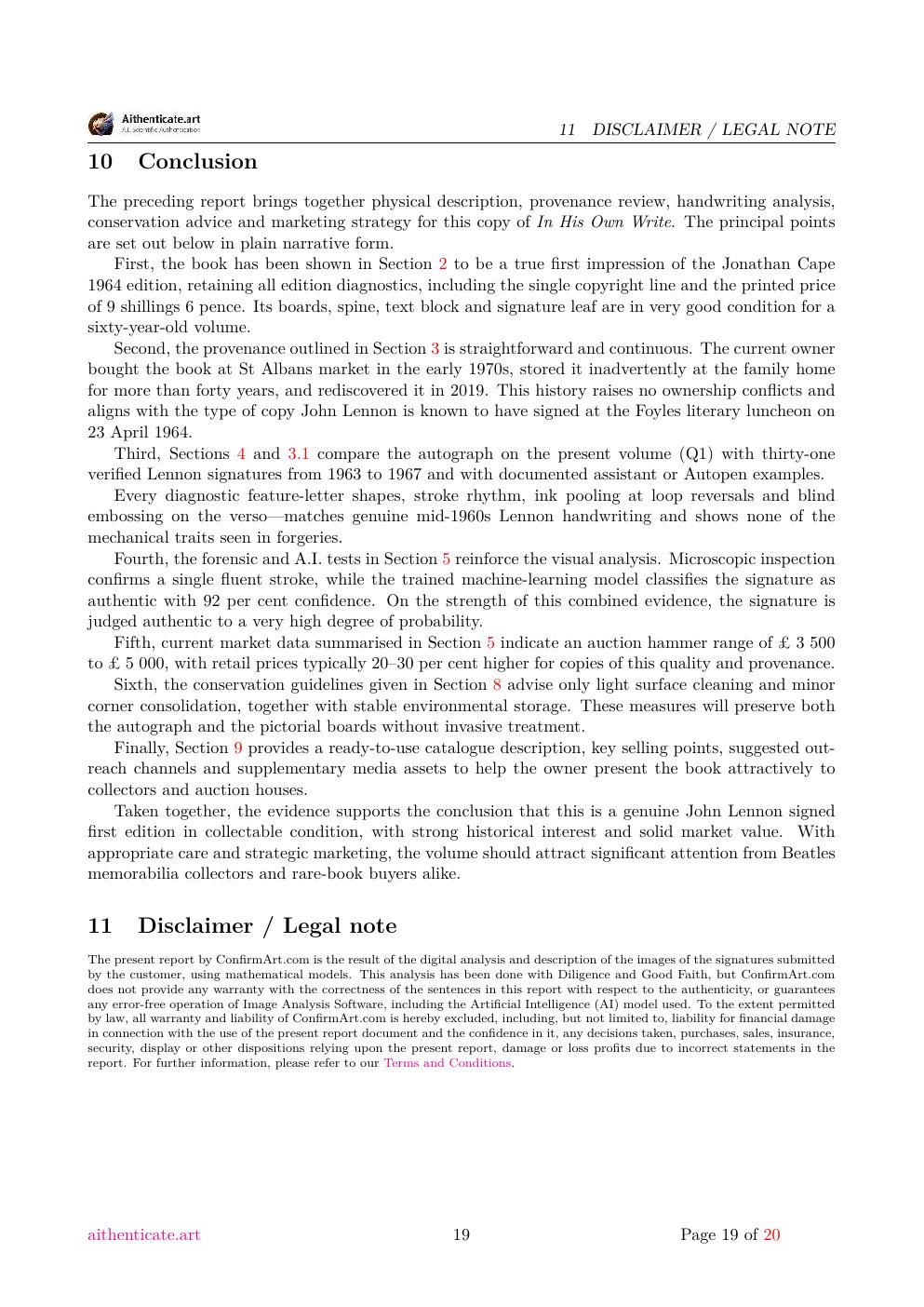 John Lennon signature study report sample page 19