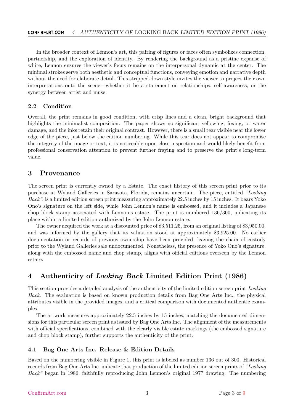 Looking Back report sample page 3
