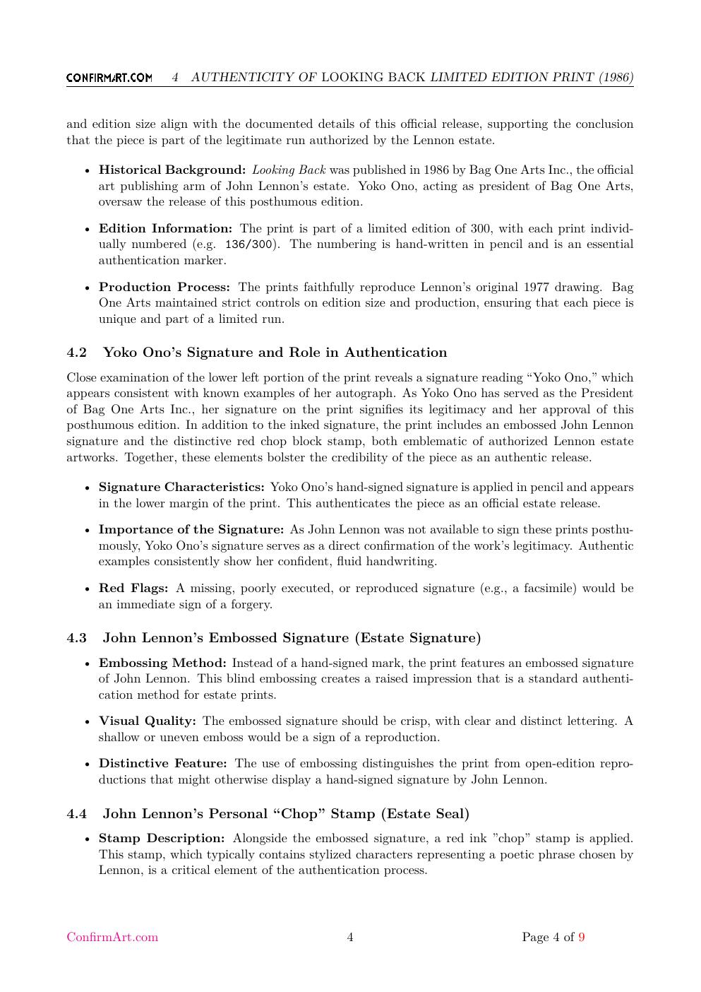 Looking Back report sample page 4