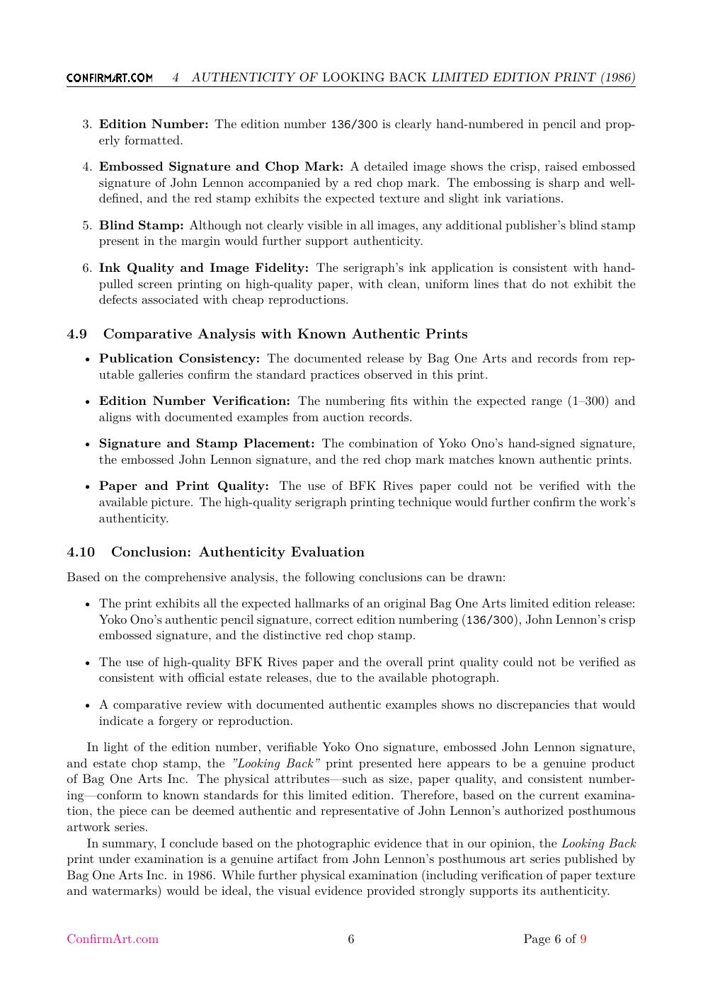 Looking Back report sample page 6