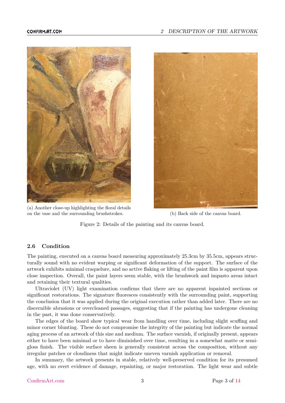 Still Life with Pitcher report sample page 3