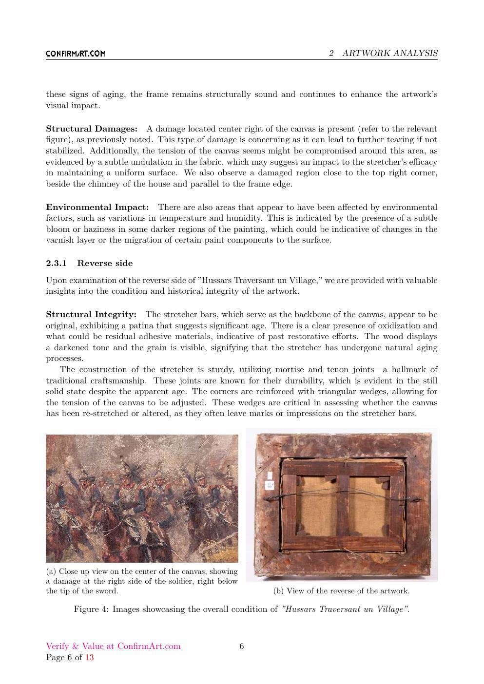 Hussars Traversant un Village report sample page 6