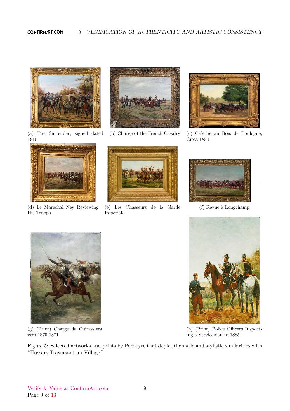 Hussars Traversant un Village report sample page 9