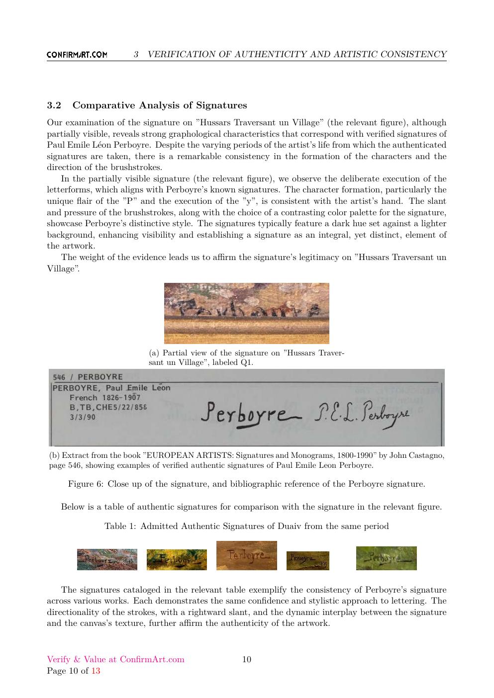 Hussars Traversant un Village report sample page 10