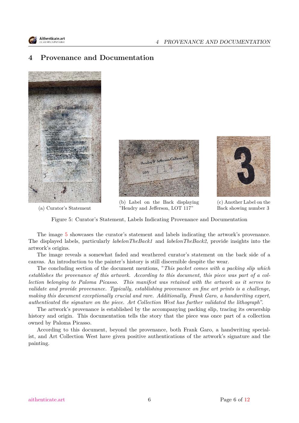 Picasso signature study report sample page 6