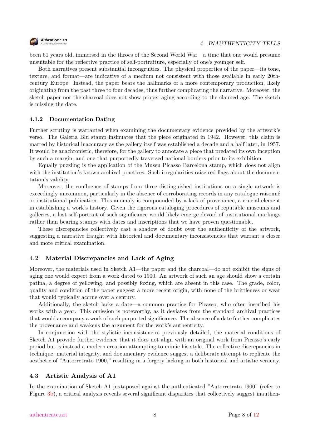 Picasso composition study report sample page 8