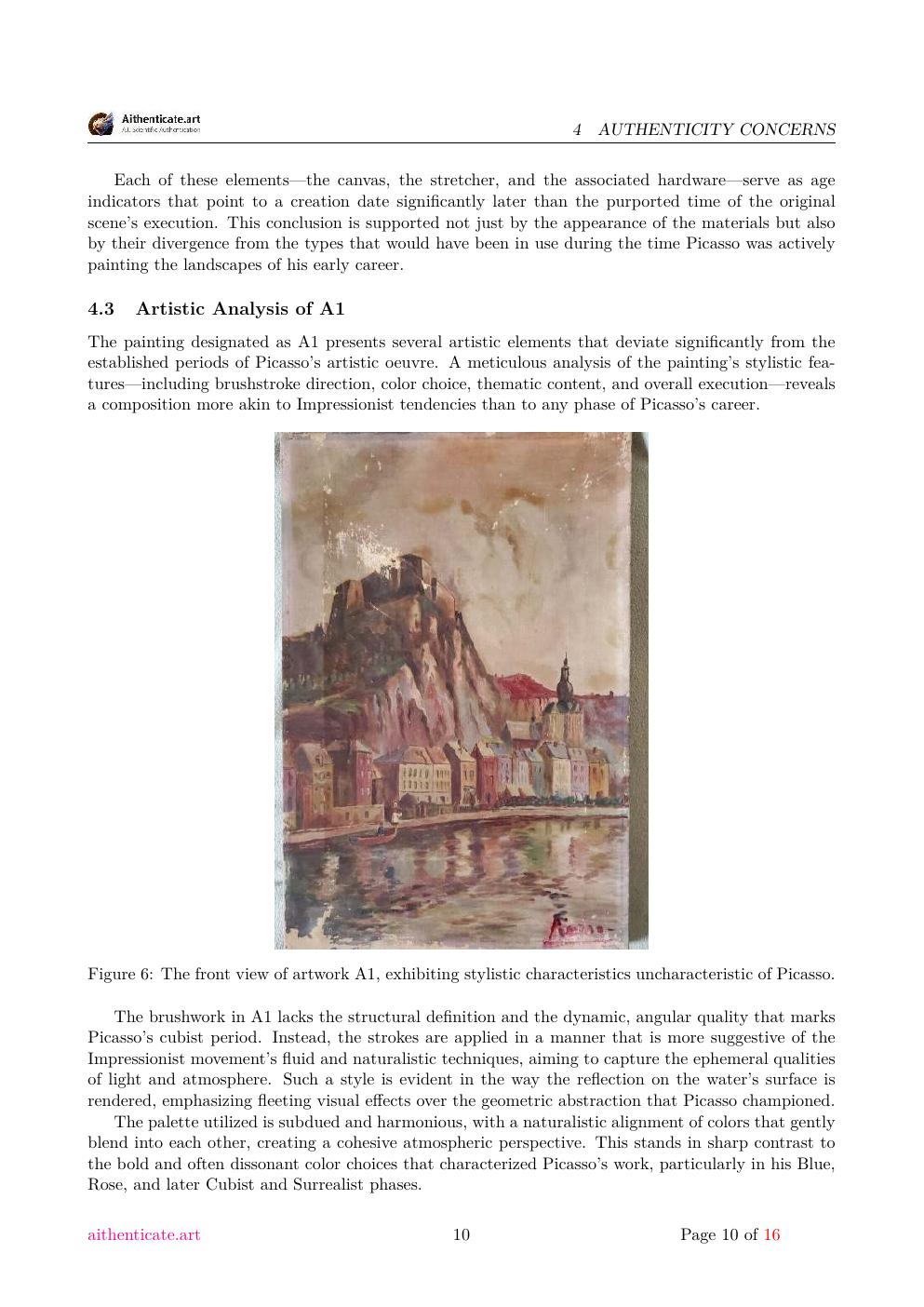 Picasso Dinant study report sample page 10