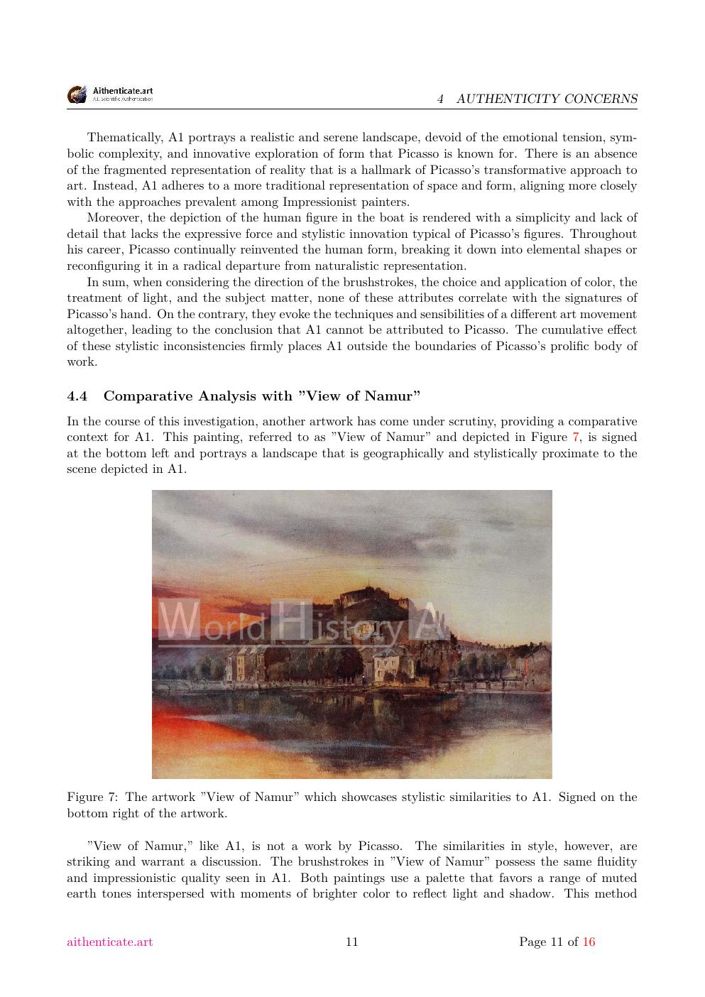 Picasso Dinant study report sample page 11