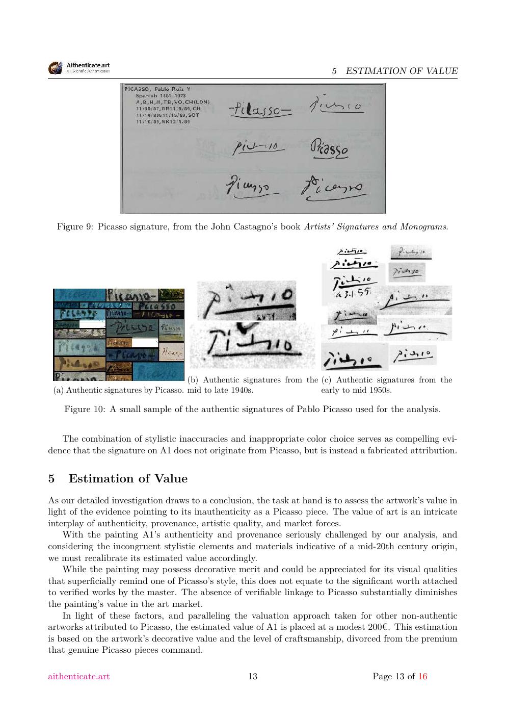 Picasso Dinant study report sample page 13