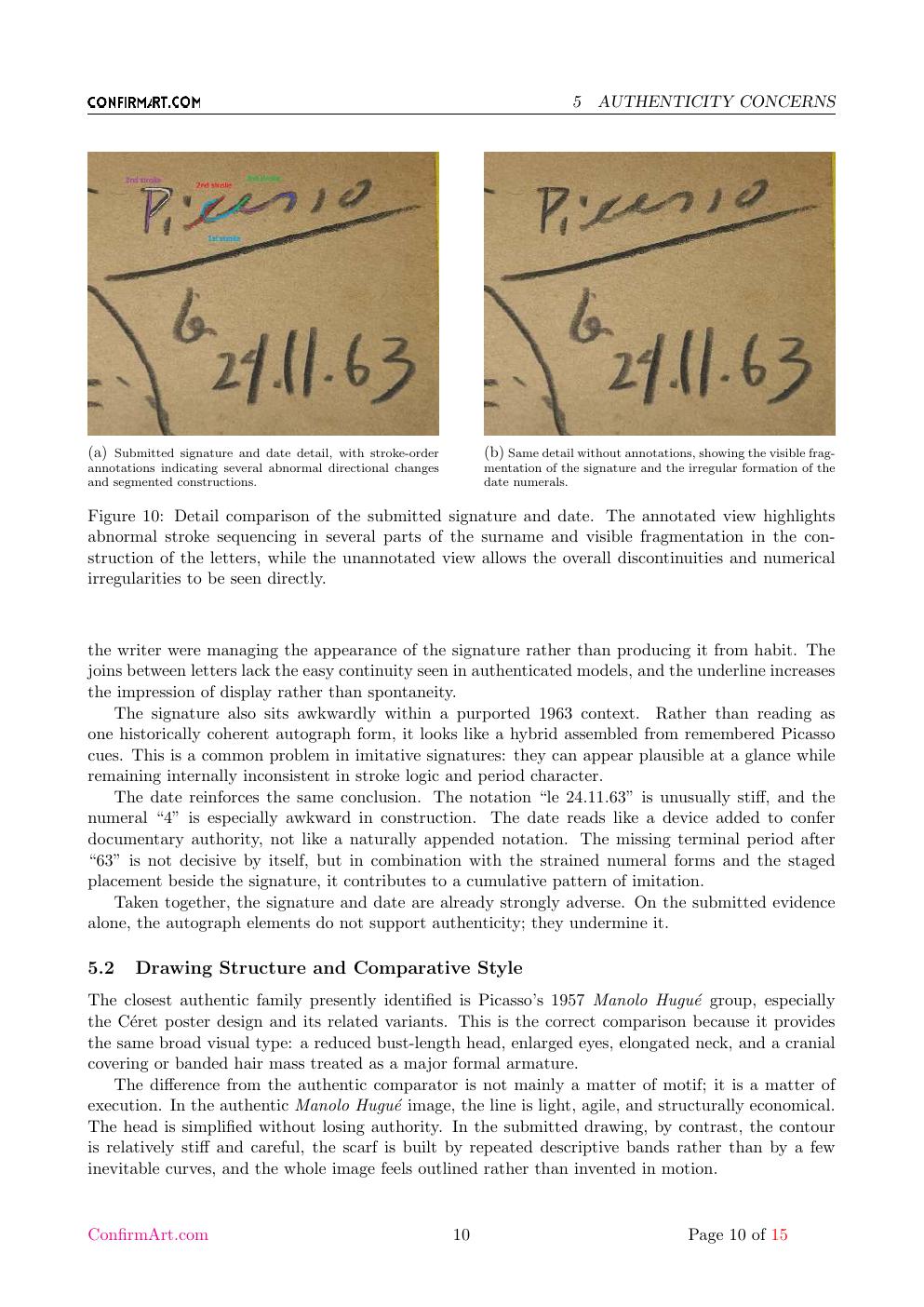 Picasso inscription study report sample page 10