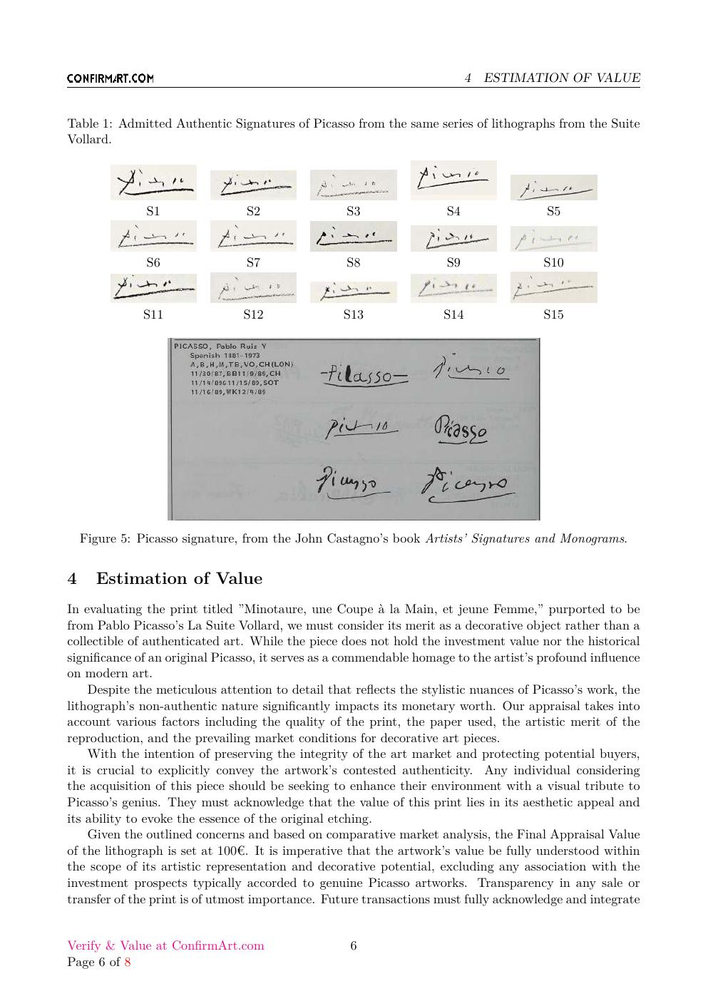 Picasso lithograph study report sample page 6