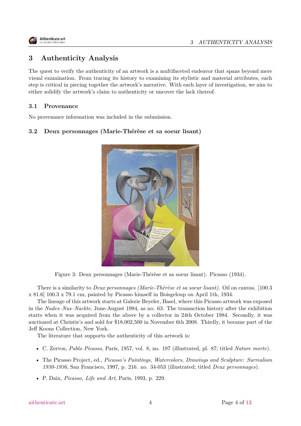 Nature morte report sample page 4
