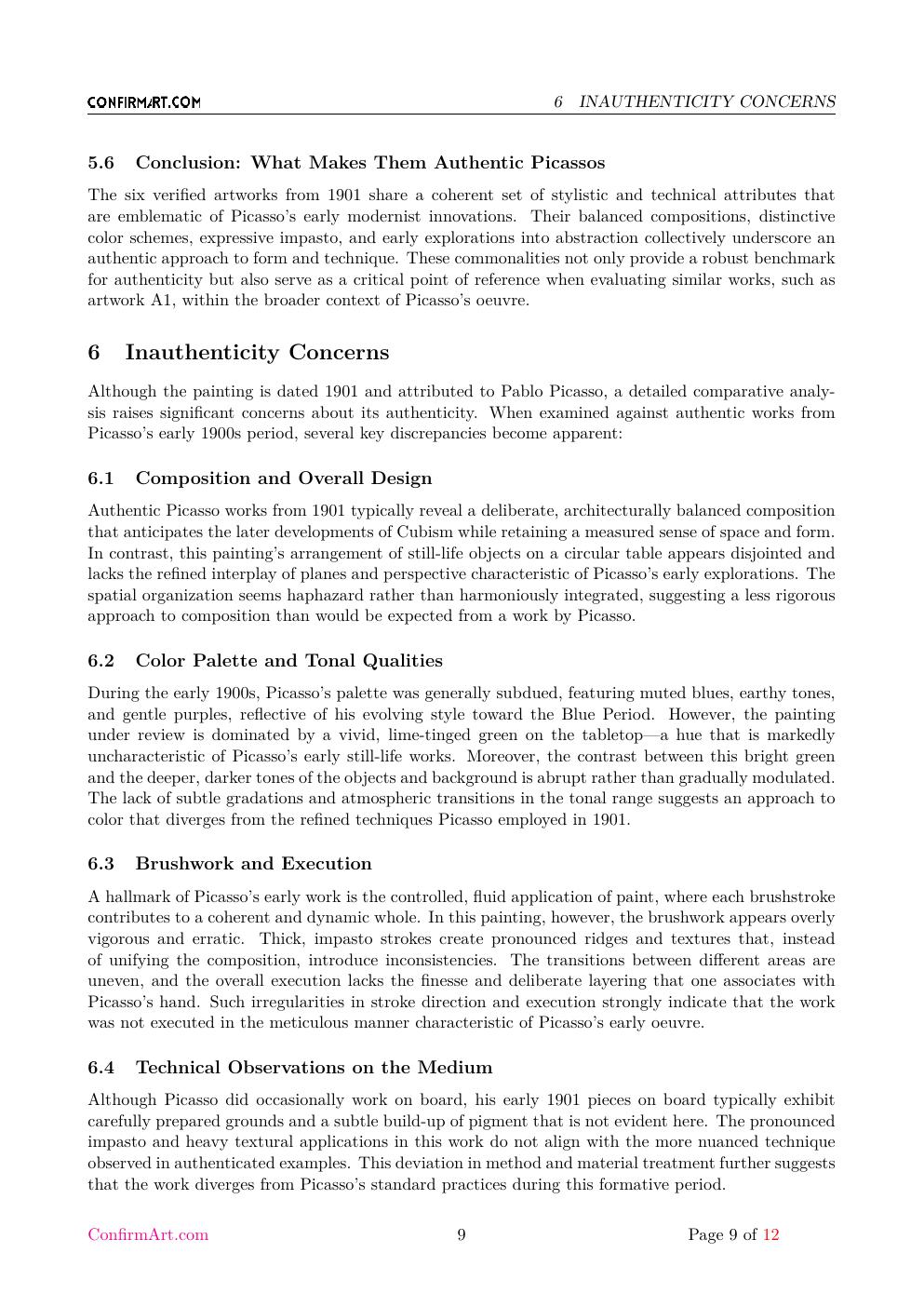 Still life with vases report sample page 9