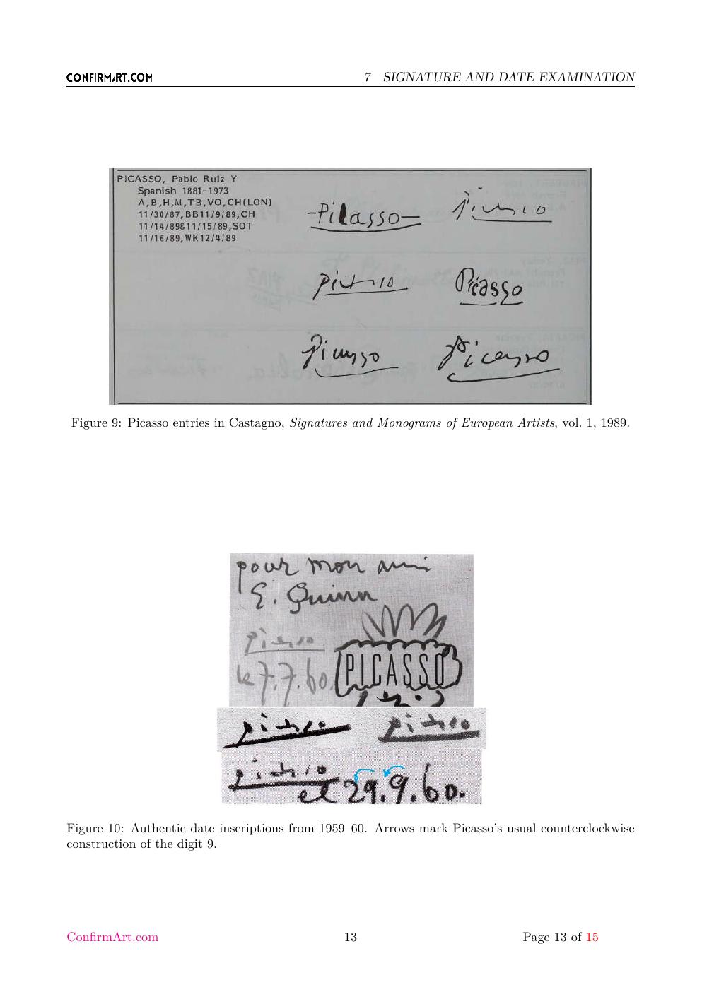 Couleurs des Maîtres -- Picasso report sample page 13