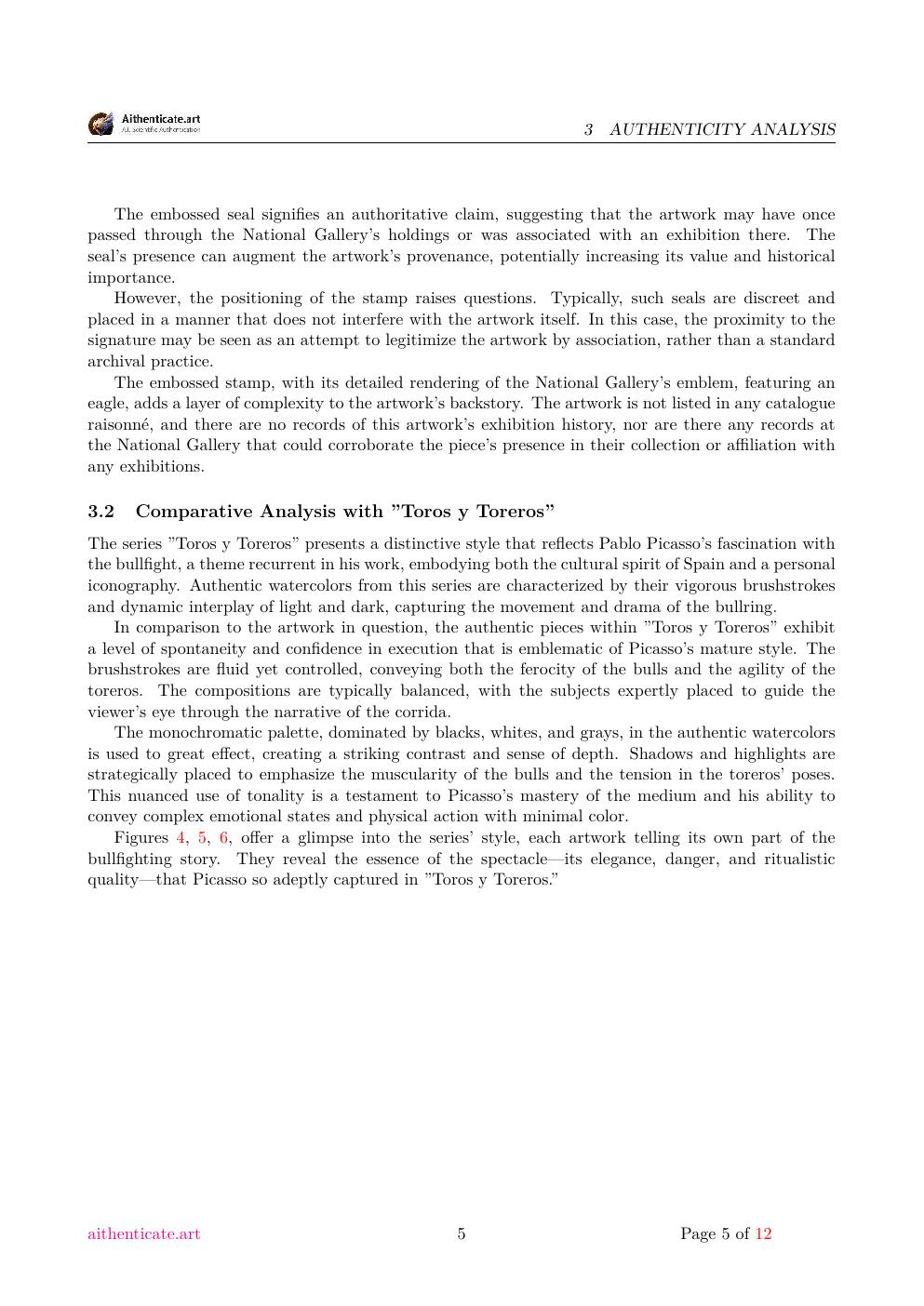 Toros y Toreros report sample page 5