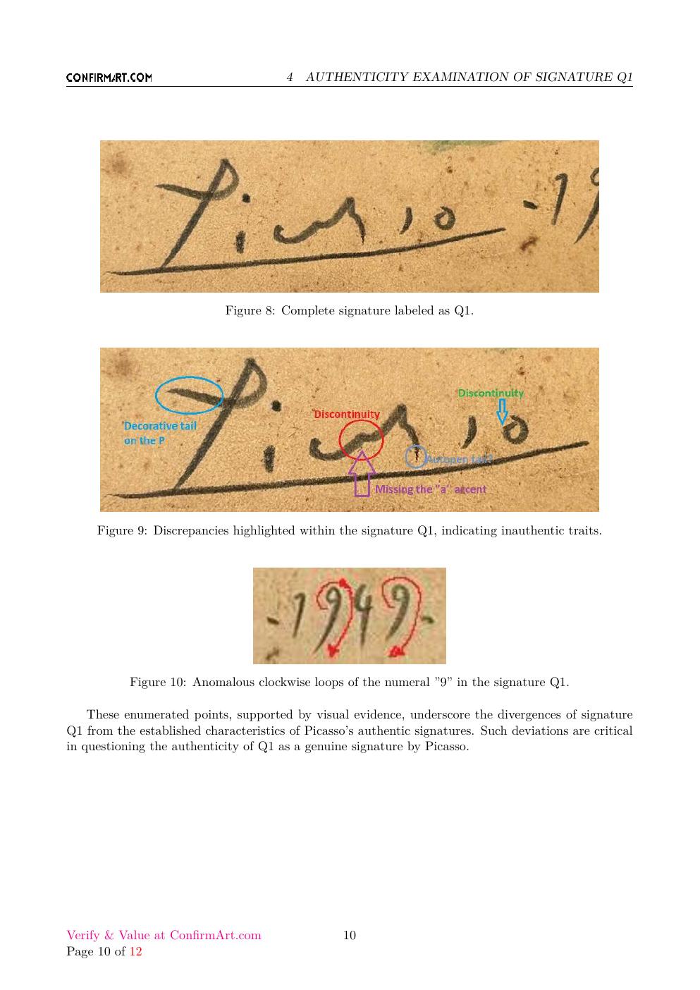 Picasso 1949 study report sample page 10