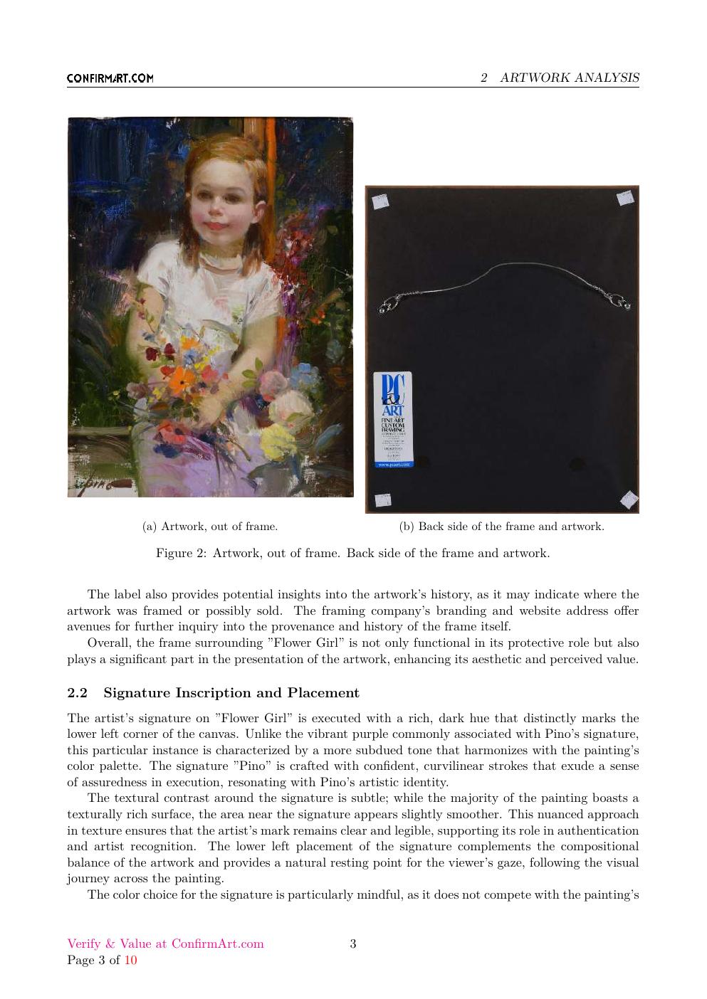 Flower Girl report sample page 3