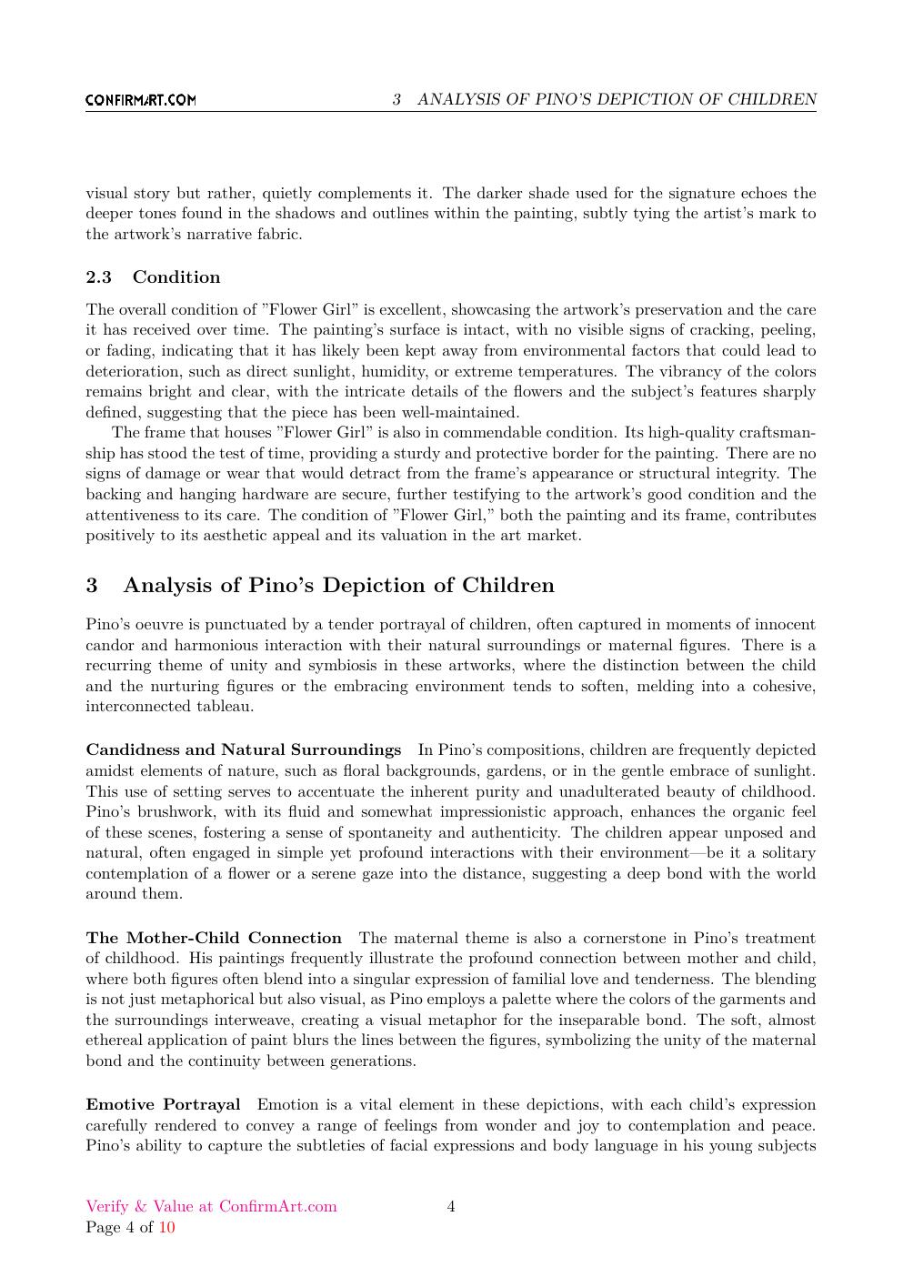 Flower Girl report sample page 4