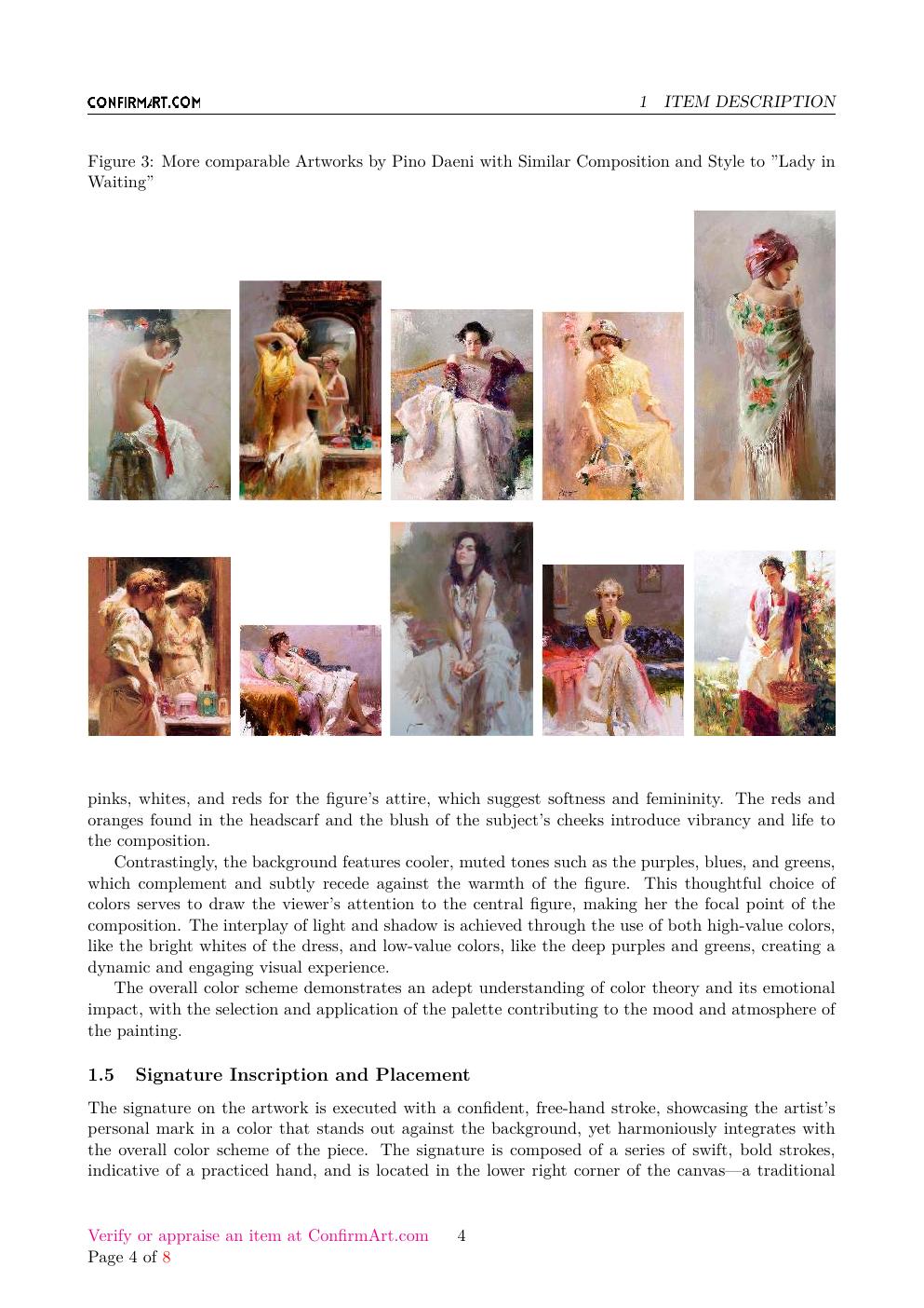 Lady in Waiting report sample page 4
