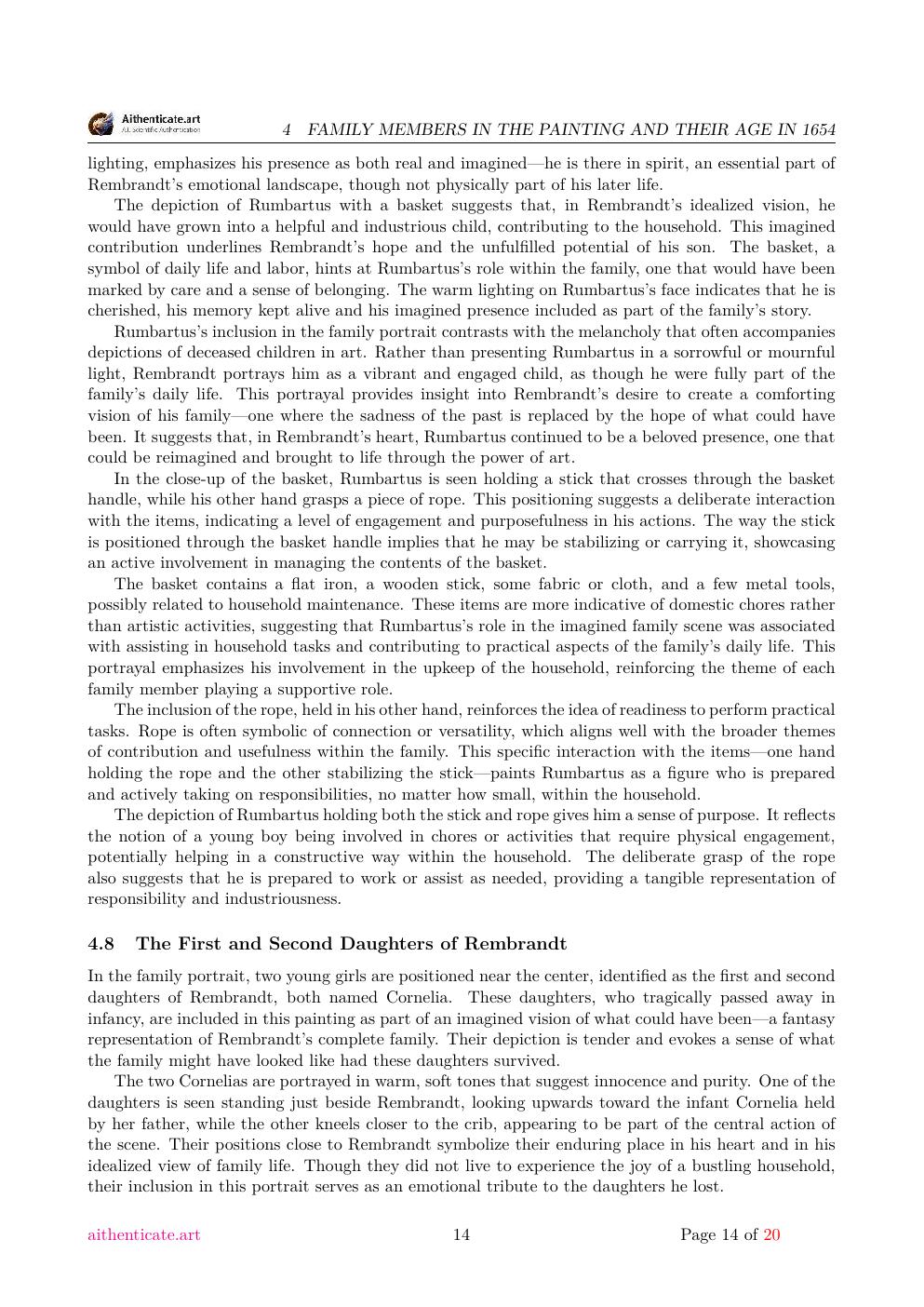 Rembrandt attribution study report sample page 14