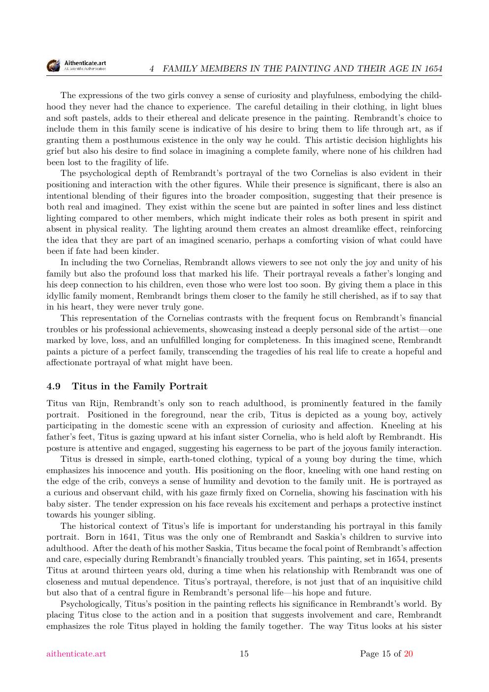 Rembrandt attribution study report sample page 15
