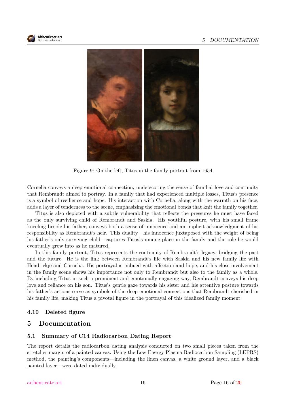 Rembrandt attribution study report sample page 16