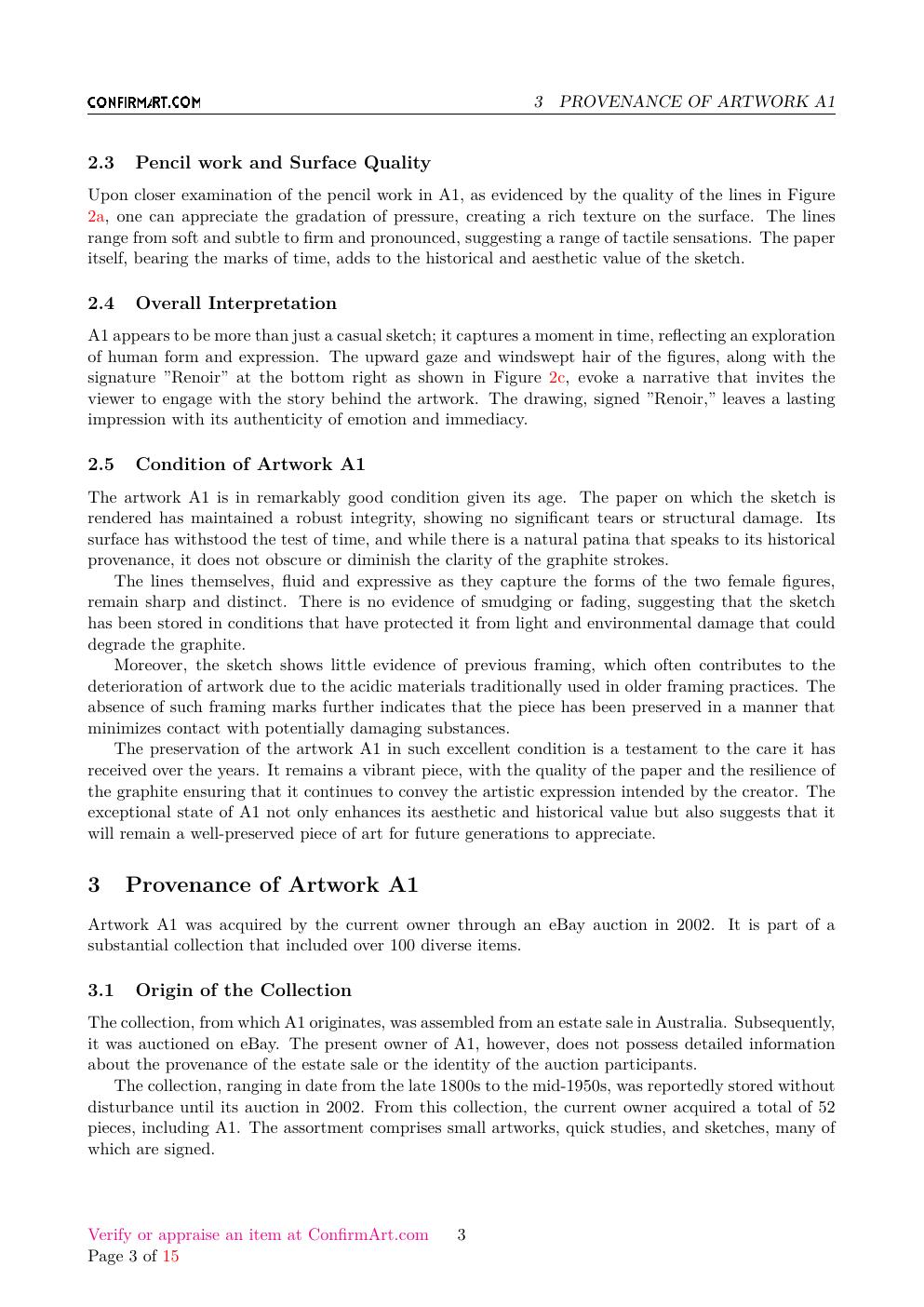 Renoir signature study report sample page 3