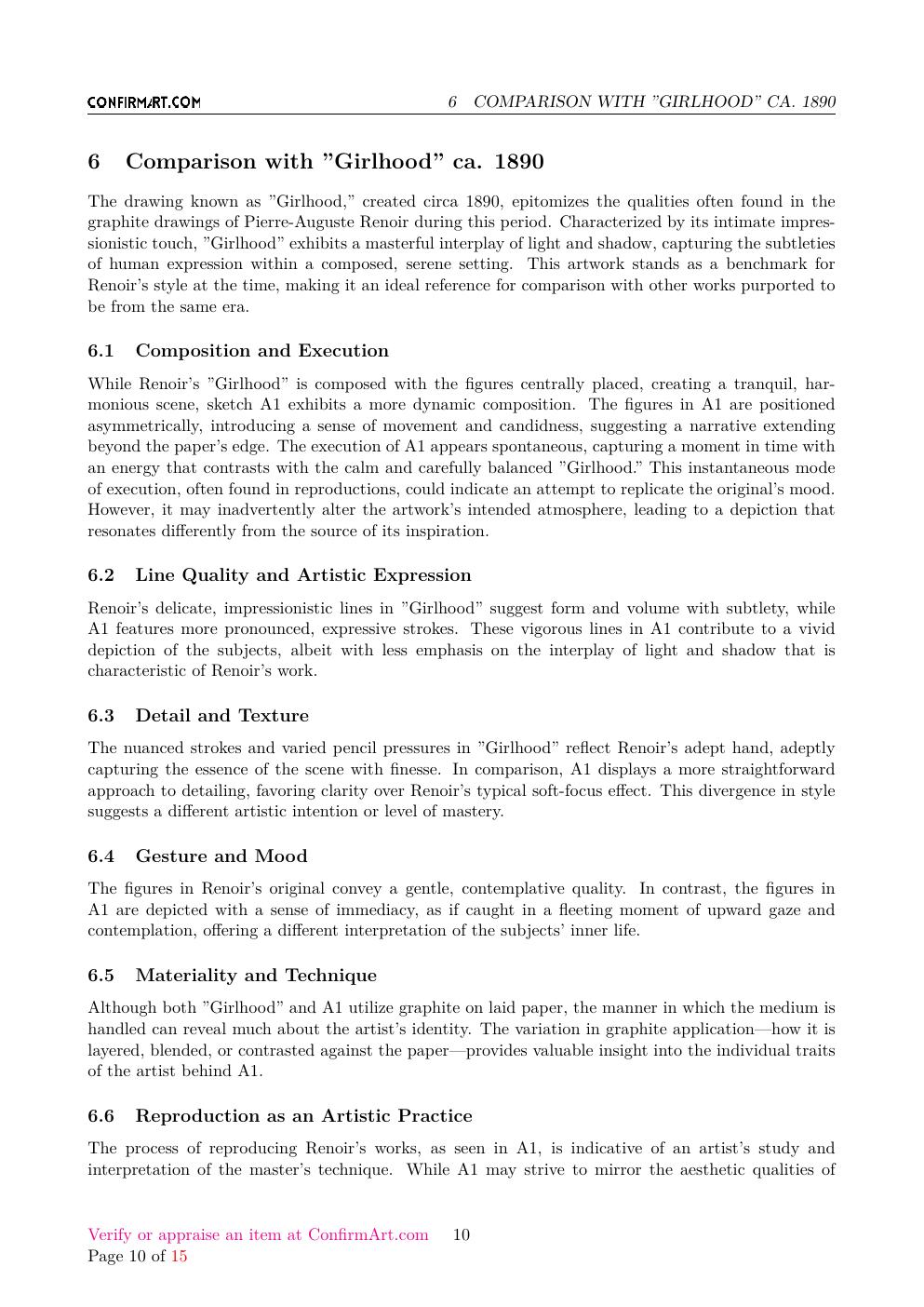 Renoir signature study report sample page 10