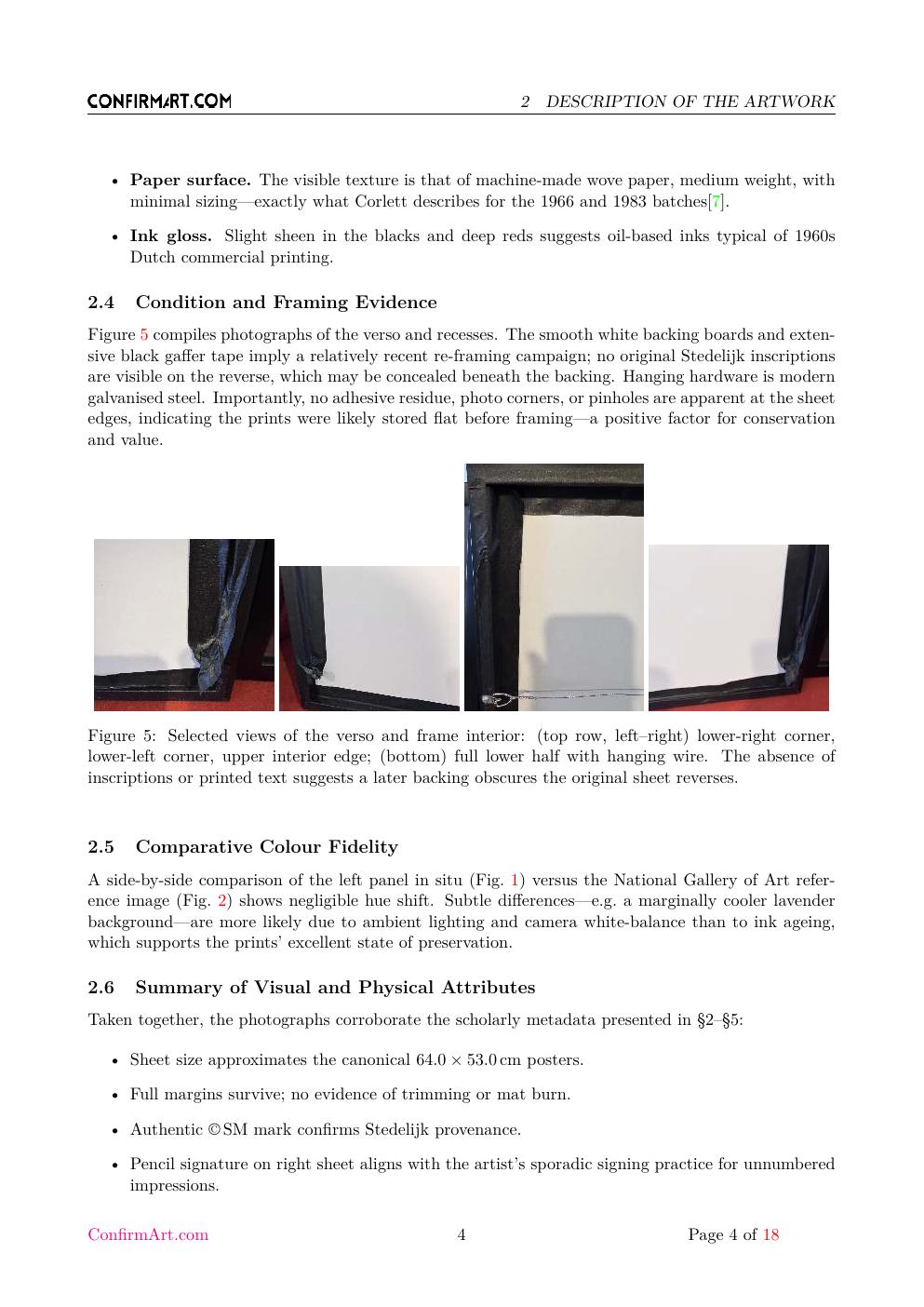Framed triptych report sample page 4
