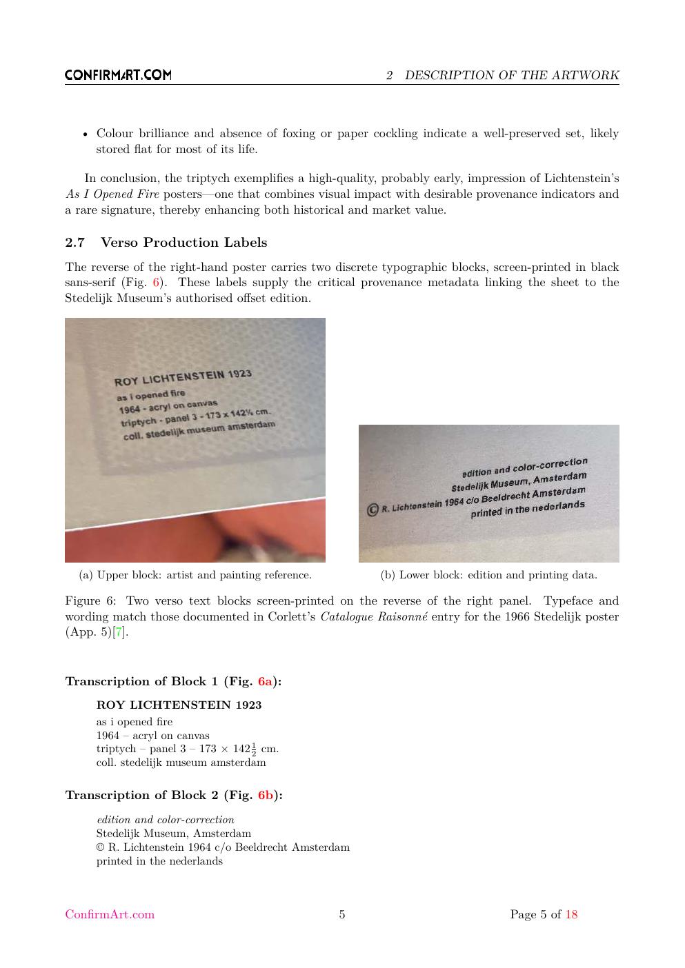 Framed triptych report sample page 5