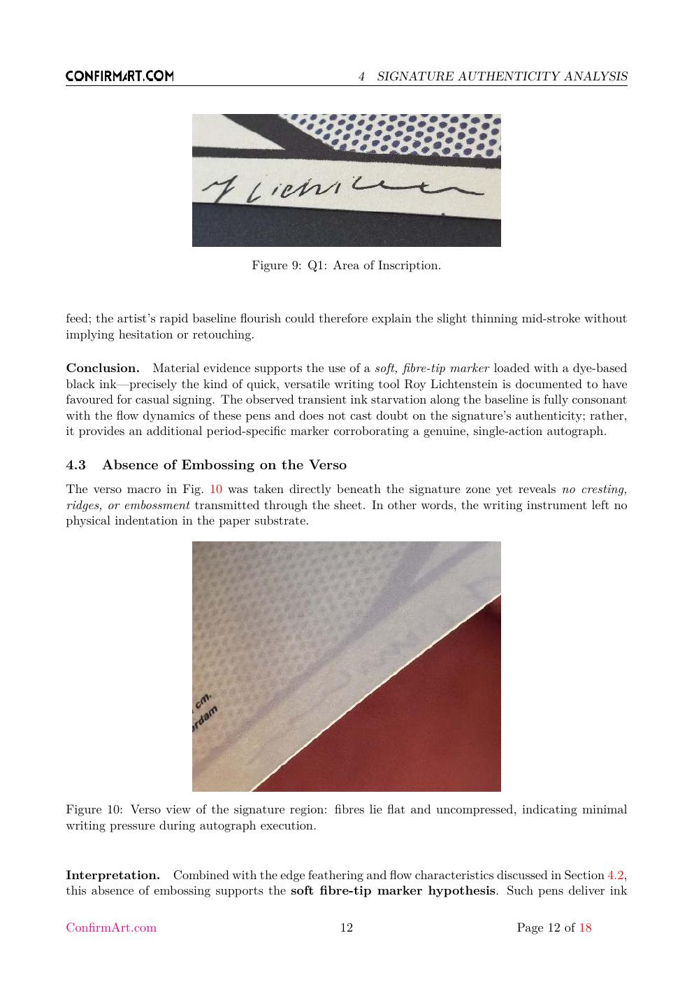 Framed triptych report sample page 12