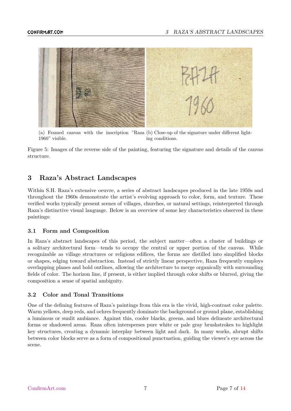 S. H. Raza painting study report sample page 7
