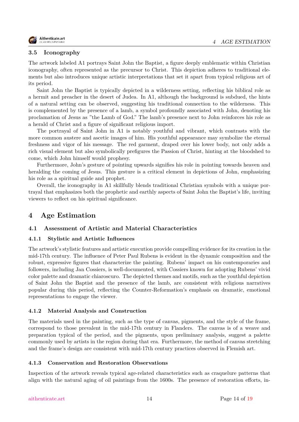 St. John the Baptist report sample page 14