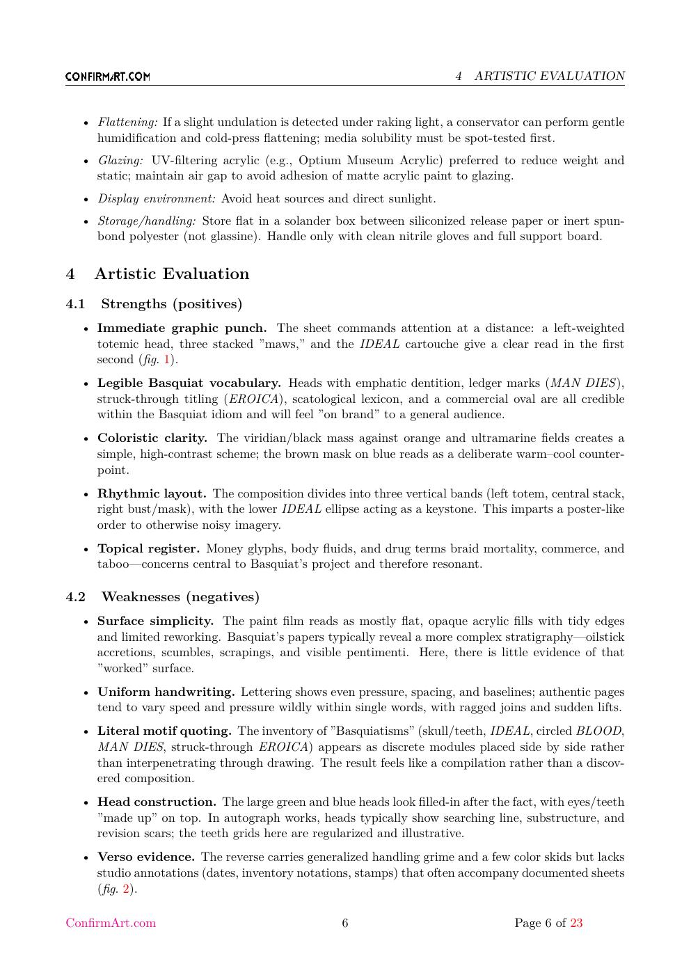Eroica Basquiat study report sample page 6