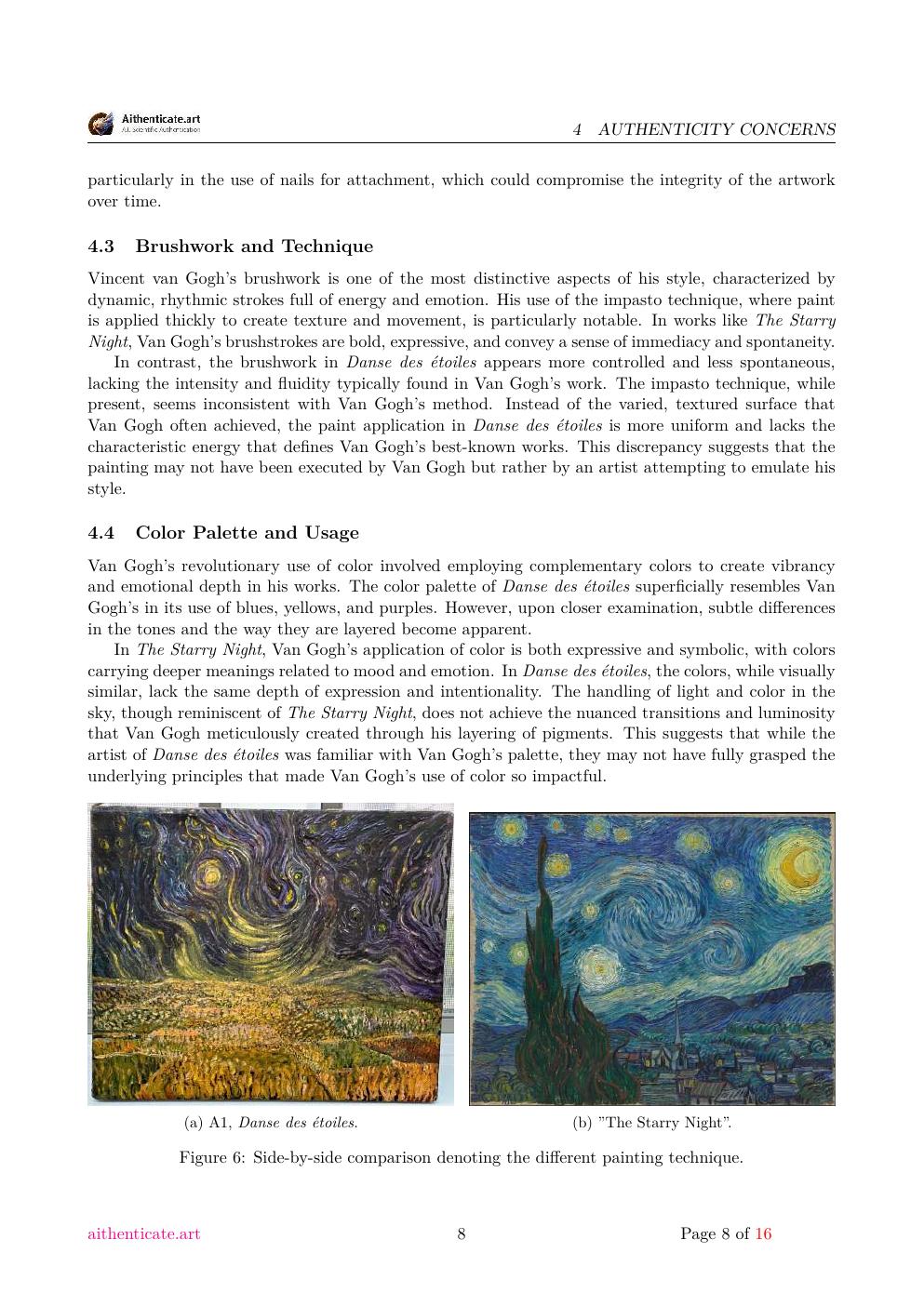 Vincent signature painting report sample page 8