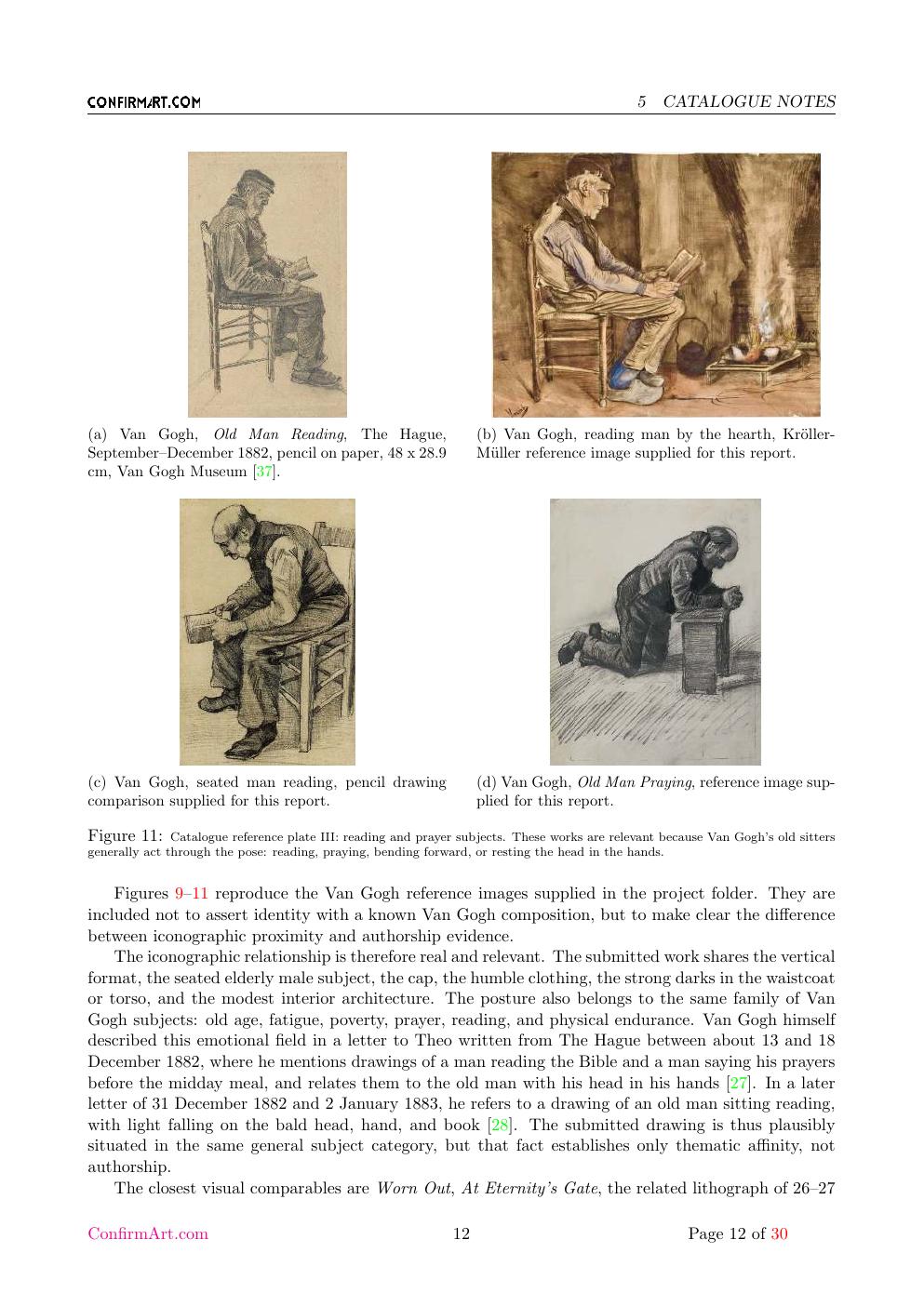 Van Gogh drawing study report sample page 12