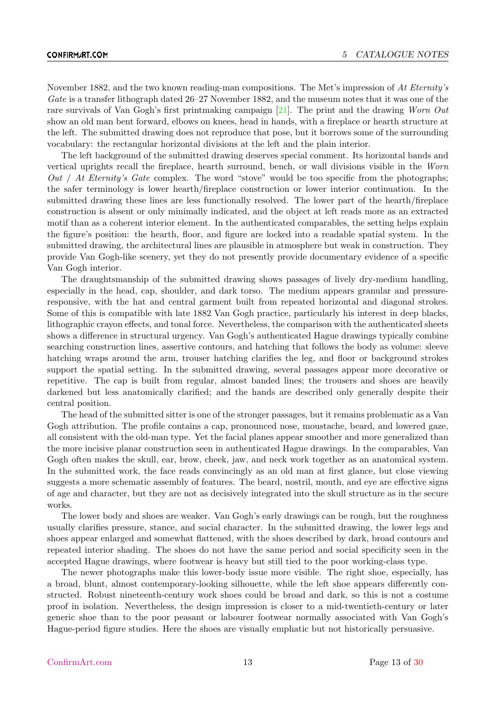 Van Gogh drawing study report sample page 13
