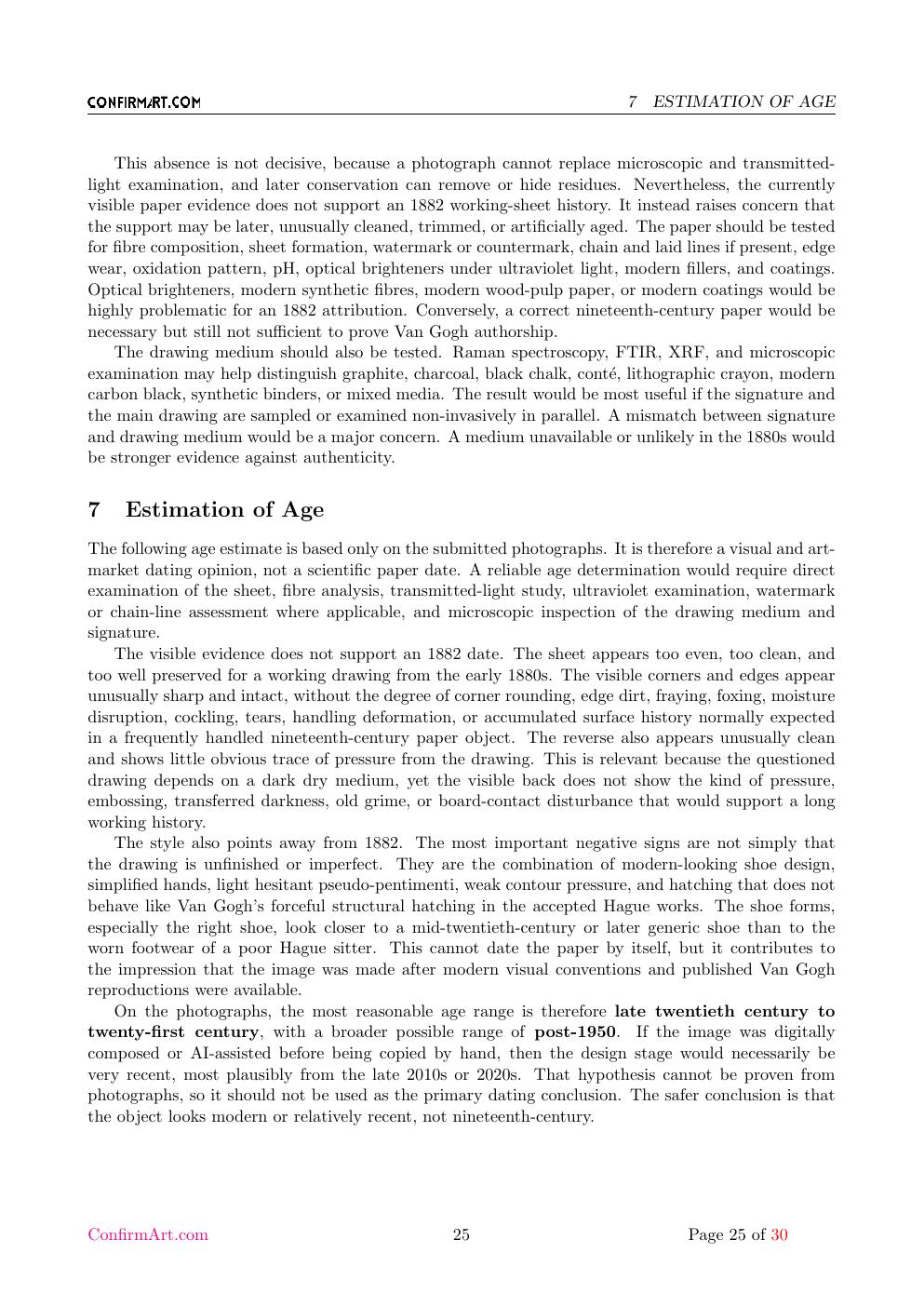 Van Gogh drawing study report sample page 25