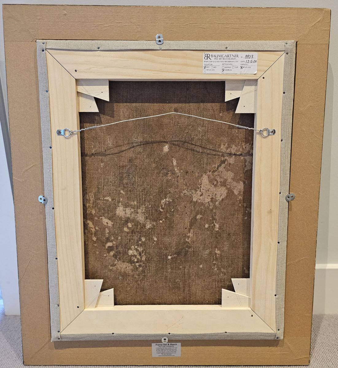 Portrait of a Woman: Description of Frame and Back Side
