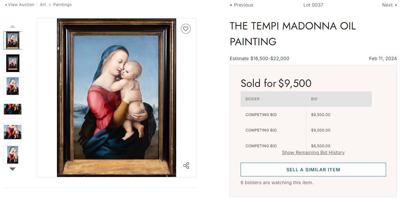 Tempi: Auction History
