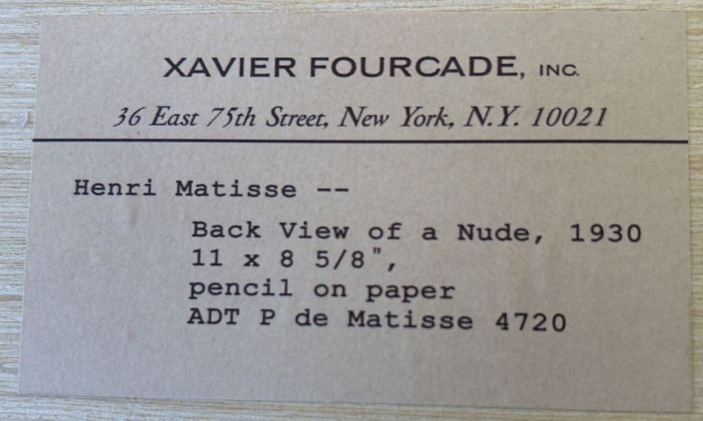Back View of a Nude: The Xavier Fourcade Label