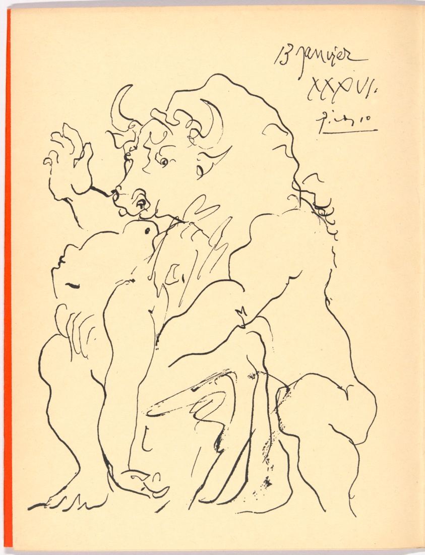 Woman and bull drawing: Notes