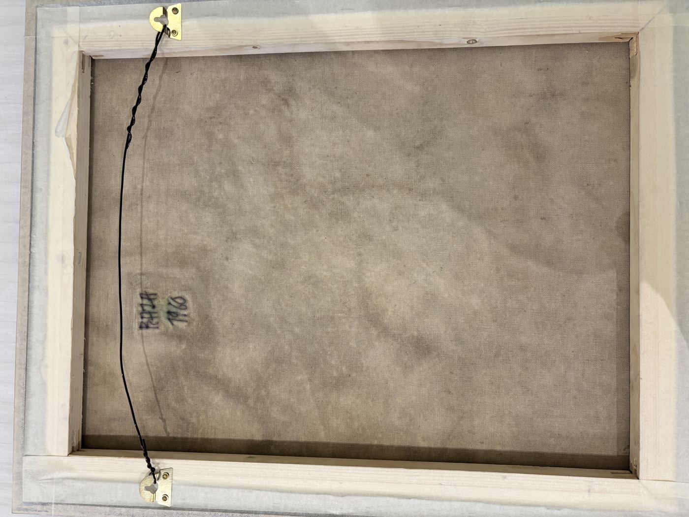S. H. Raza painting study: Description of Frame and Back Side