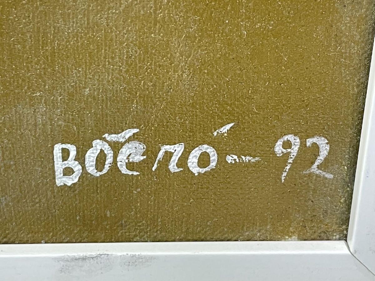 Signed painting attributed to Fernando Botero: The Signature and Inscription Area