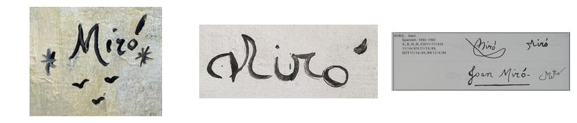 Miró: Signature and Date Inscriptions